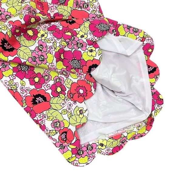 Pappagallo sleeveless sheath dress bold floral print scalloped hems lined sz 12 - Picture 11 of 12